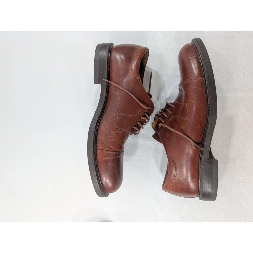 TABOR CAP TOE MEN'S‎ SHOES 10.5 M BROWN LEATHER JOHNSTON MURPHY